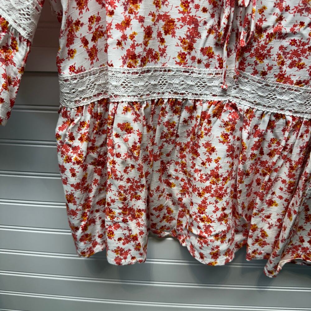 Maurice’s Floral Boho Deep V-neck Faux Tie Front Blouse/Top Size XXL - Picture 5 of 11